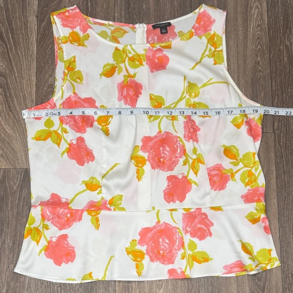 Ann Taylor Floral Tank Top - Pink and Yellow Women’s Size 14 - Picture 6 of 11
